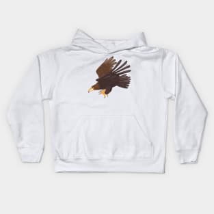 Golden eagle funny cartoon illustration Kids Hoodie